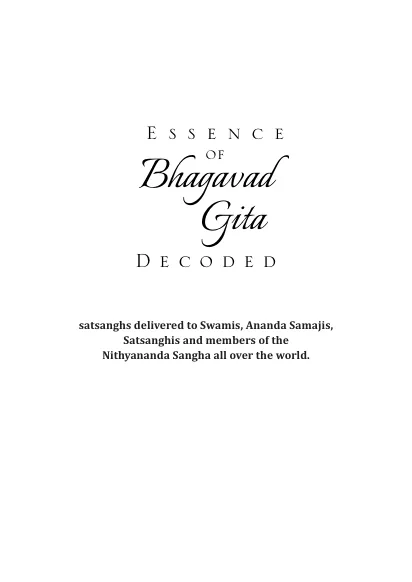 Essence of Bhagavad Gita Decoded - English